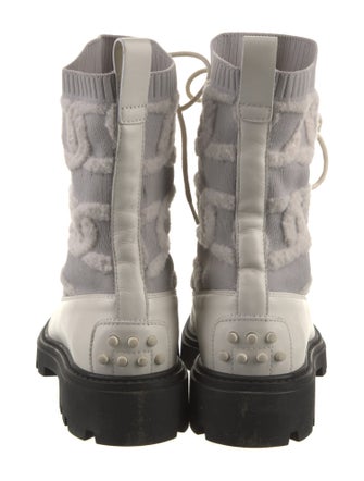 Tod's Leather Printed Combat Boots