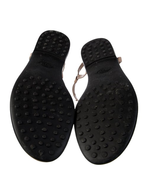 Tod's Leather Studded Accents T-Strap Sandals