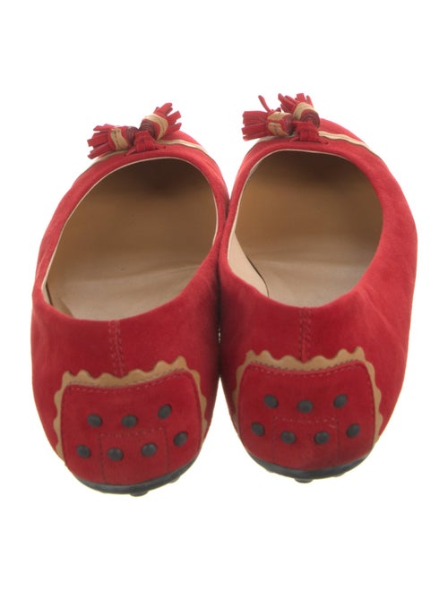 Tod's Suede Tassel Accents Ballet Flats