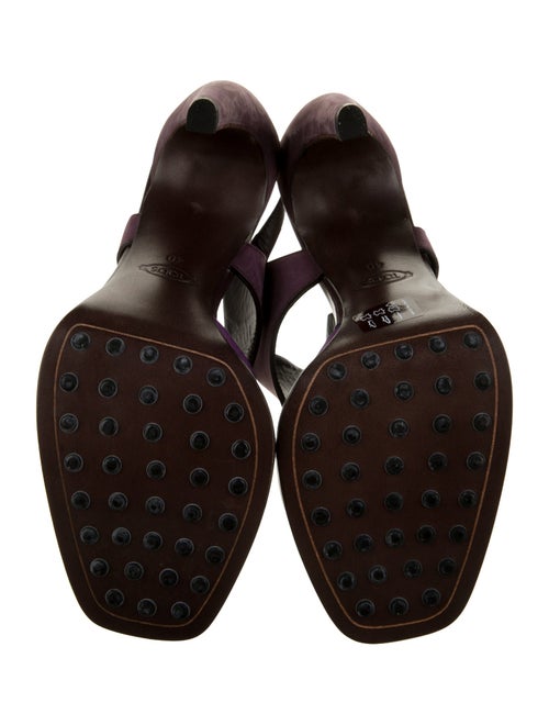 Tod's Suede Leather Trim Embellishment Slingback Pumps