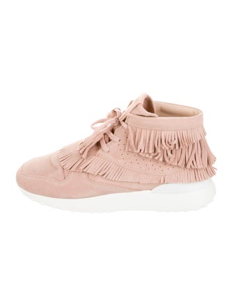 Tod's Suede Fringe Trim Accent Sneakers