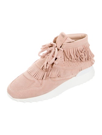 Tod's Suede Fringe Trim Accent Sneakers