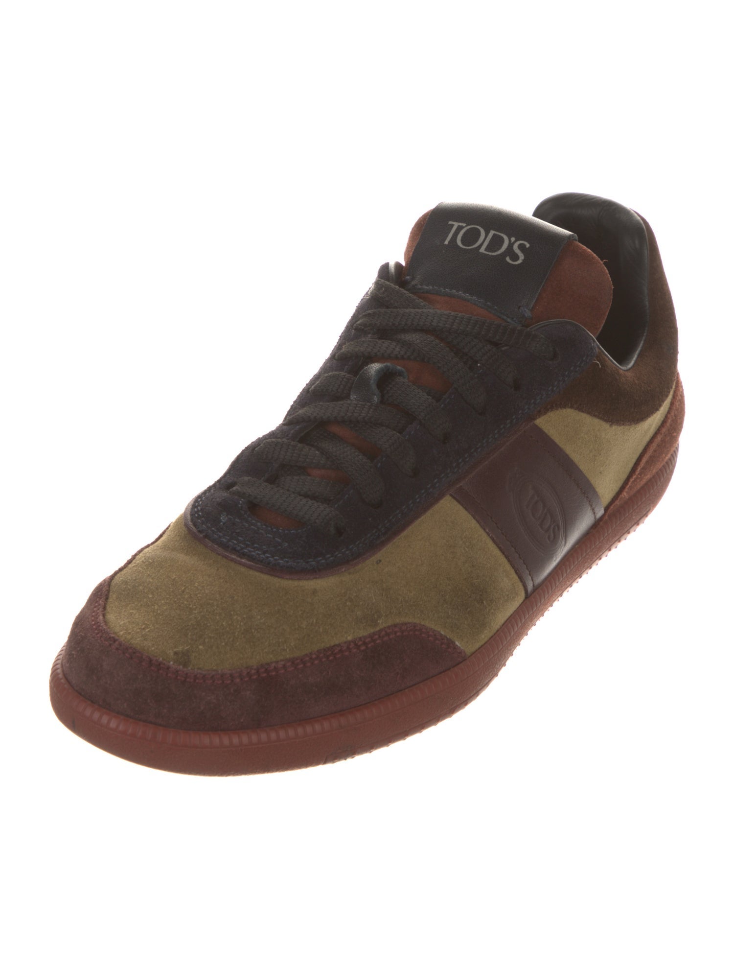 Tod's Suede Colorblock Pattern Sneakers