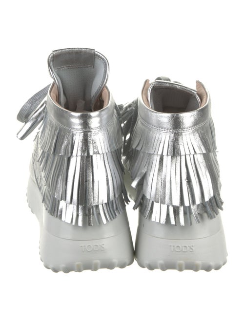 Tod's Leather Fringe Trim Accent Sneakers