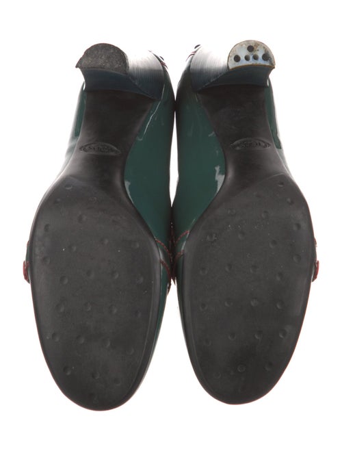 Tod's Patent Leather Fringe Trim Accent Pumps