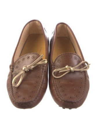 Tod's Leather Lasercut Accents Loafers