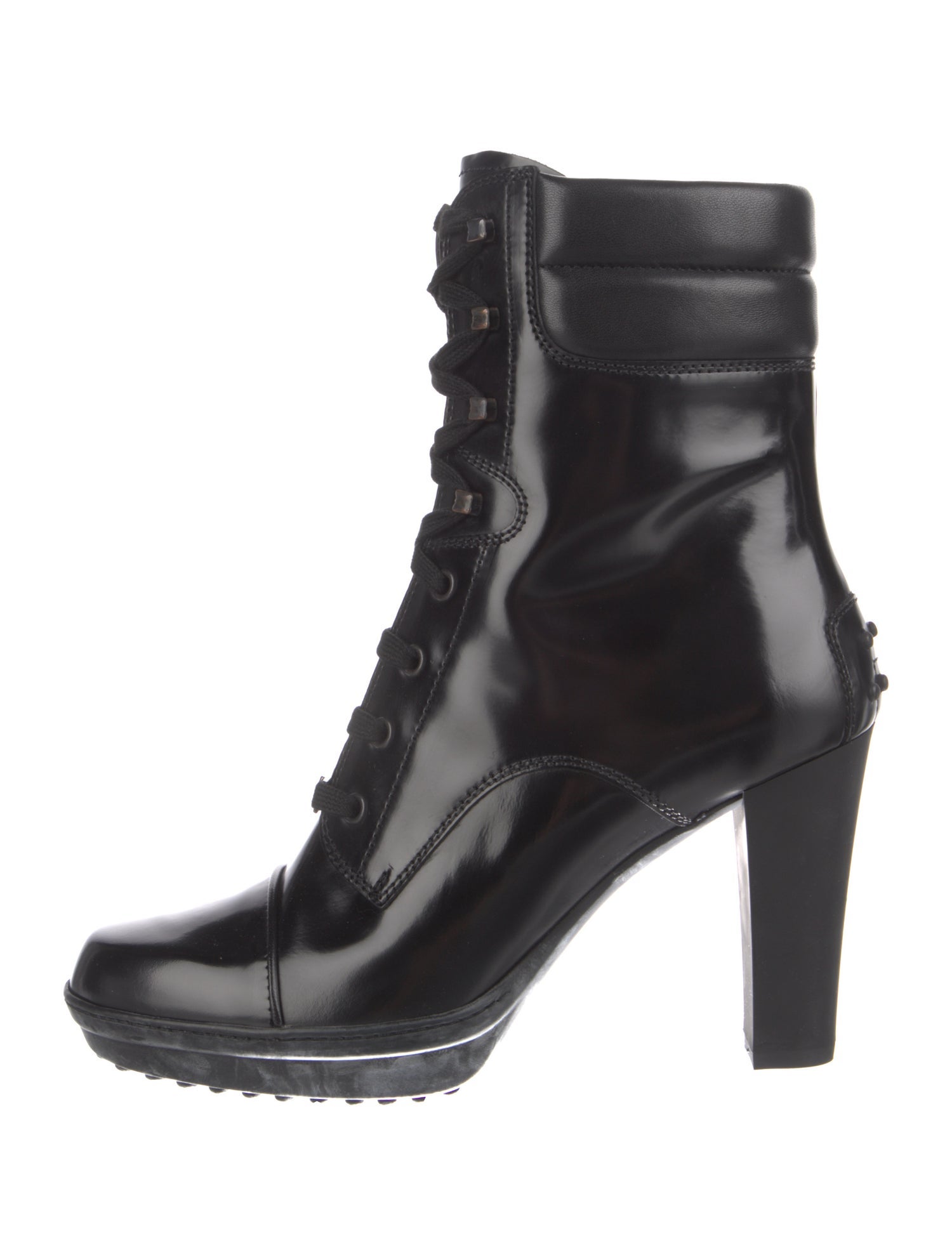 Tod's Patent Leather Lace-Up Boots