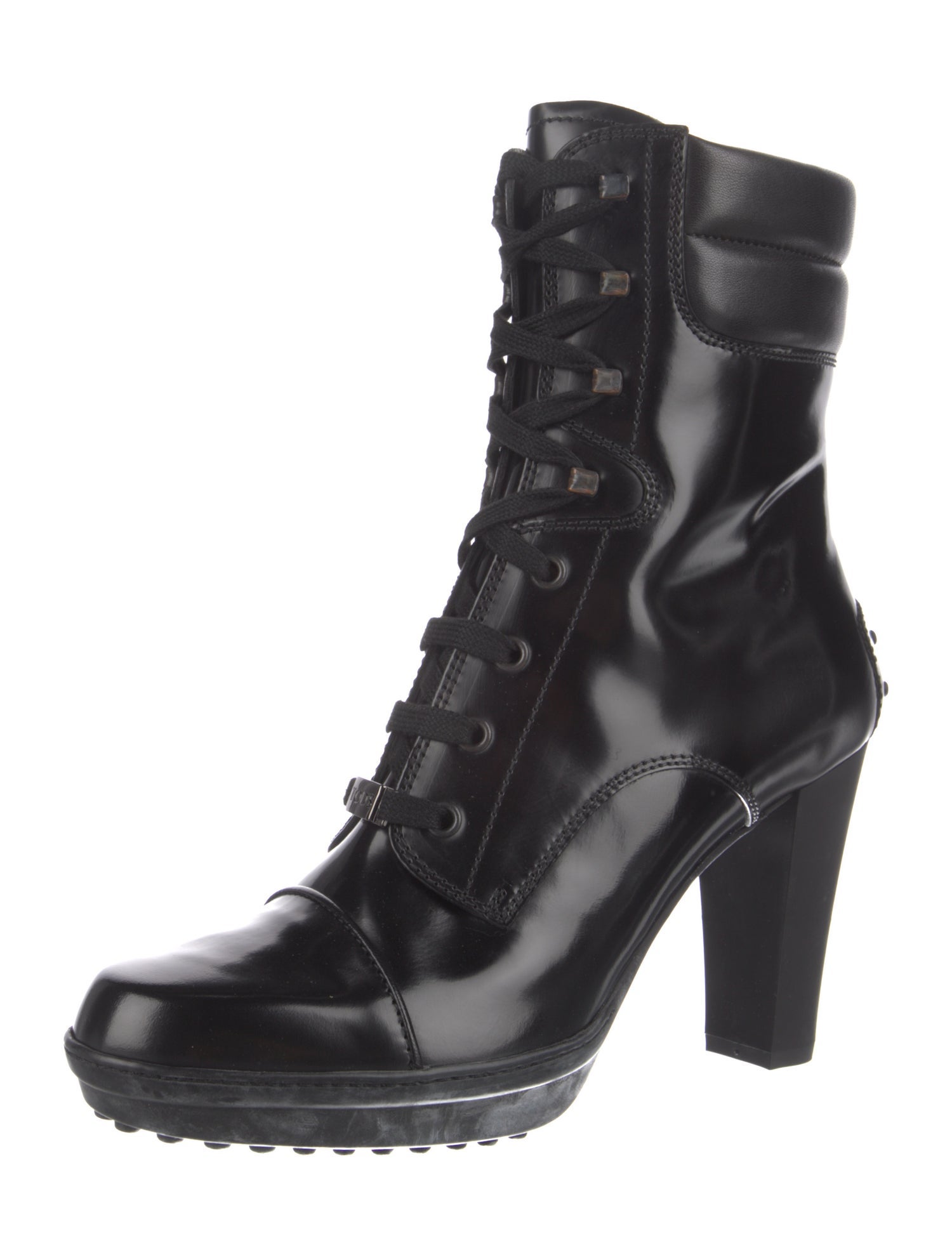 Tod's Patent Leather Lace-Up Boots