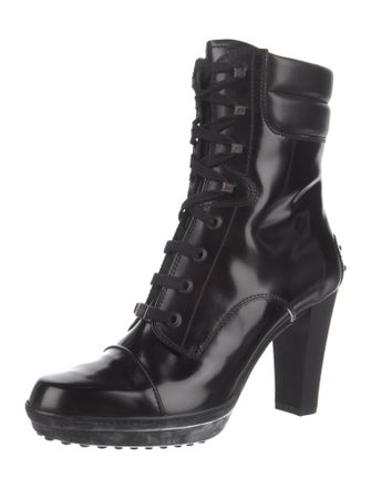 Tod's Patent Leather Lace-Up Boots