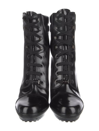 Tod's Patent Leather Lace-Up Boots