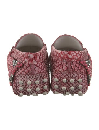 Tod's Suede Crystal Embellishments Loafers