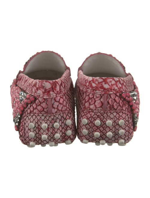 Tod's Suede Crystal Embellishments Loafers