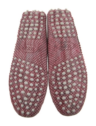 Tod's Suede Crystal Embellishments Loafers