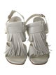Tod's Leather Fringe Trim Accent Slingback Sandals