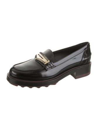 Tod's Leather Whipstitch Trim Loafers