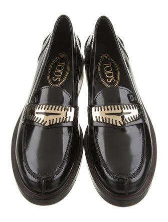 Tod's Leather Whipstitch Trim Loafers