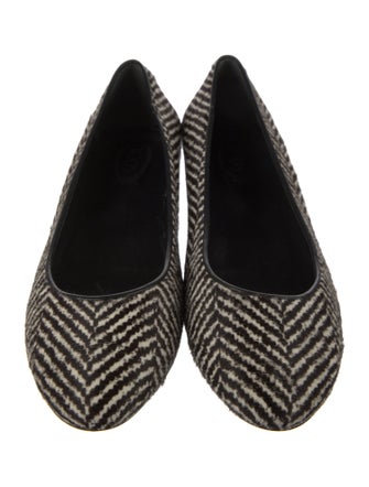 Tod's Ponyhair Tweed Pattern Flats