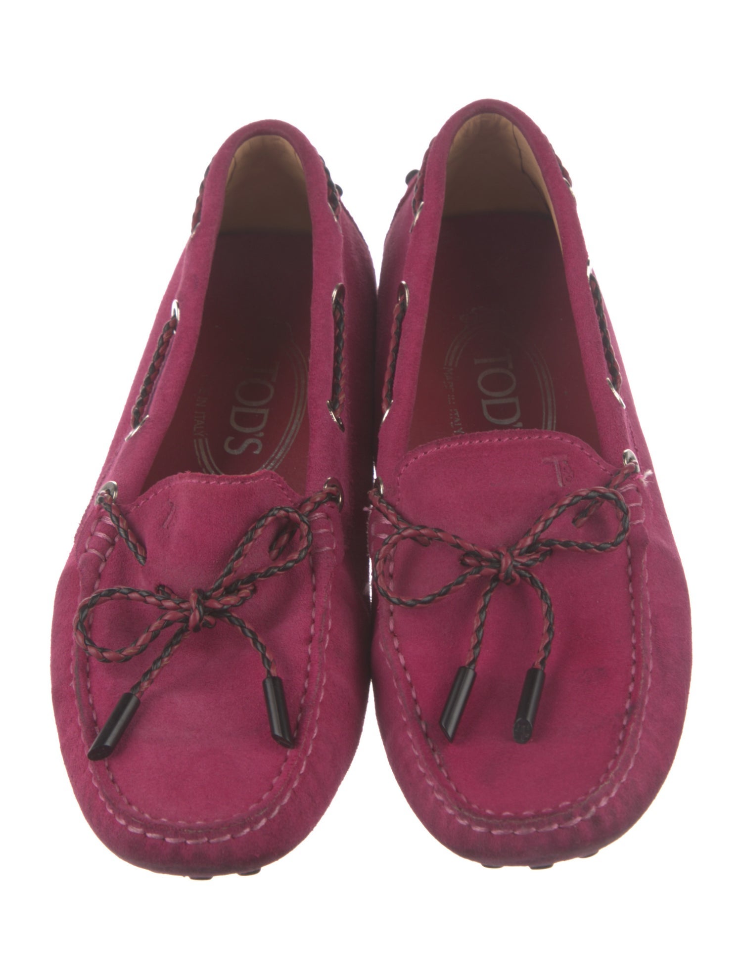 Tod's Suede Whipstitch Trim Loafers