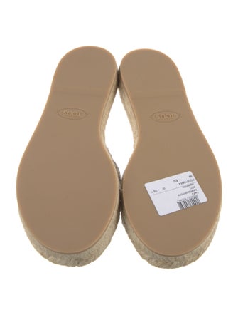 Tod's Raffia Tweed Pattern Espadrilles