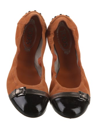 Tod's Suede Leather Trim Embellishment Flats