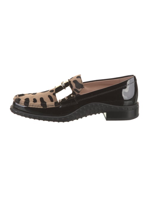Tod's Patent Leather Animal Print Loafers