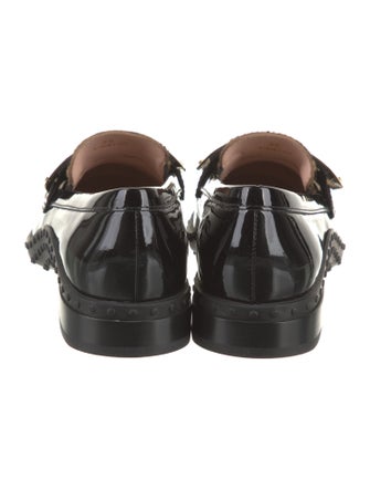 Tod's Patent Leather Animal Print Loafers