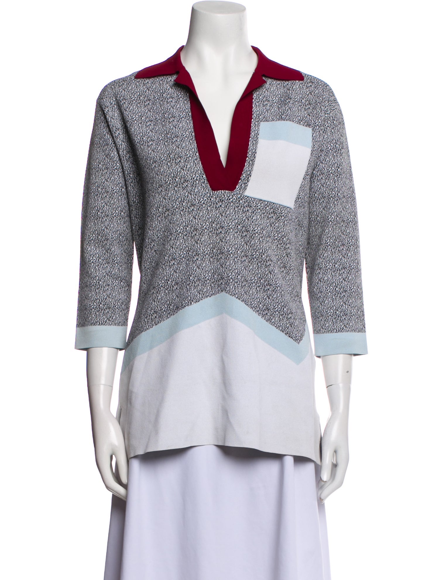 Tod's Printed Plunge Neckline Tunic