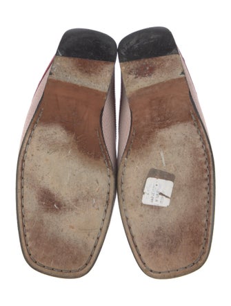 Tod's Canvas Leather Trim Embellishment Mules