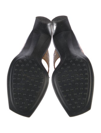 Tod's Leather Animal Print Slides