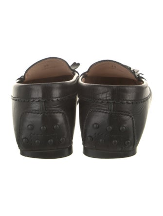 Tod's Leather Fringe Trim Accent Loafers