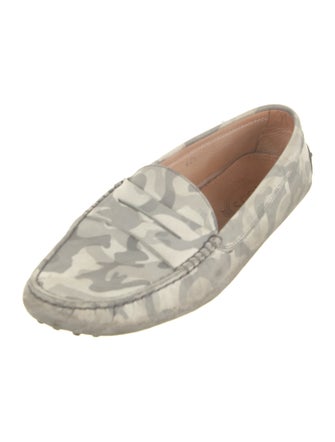 Tod's Suede Animal Print Loafers