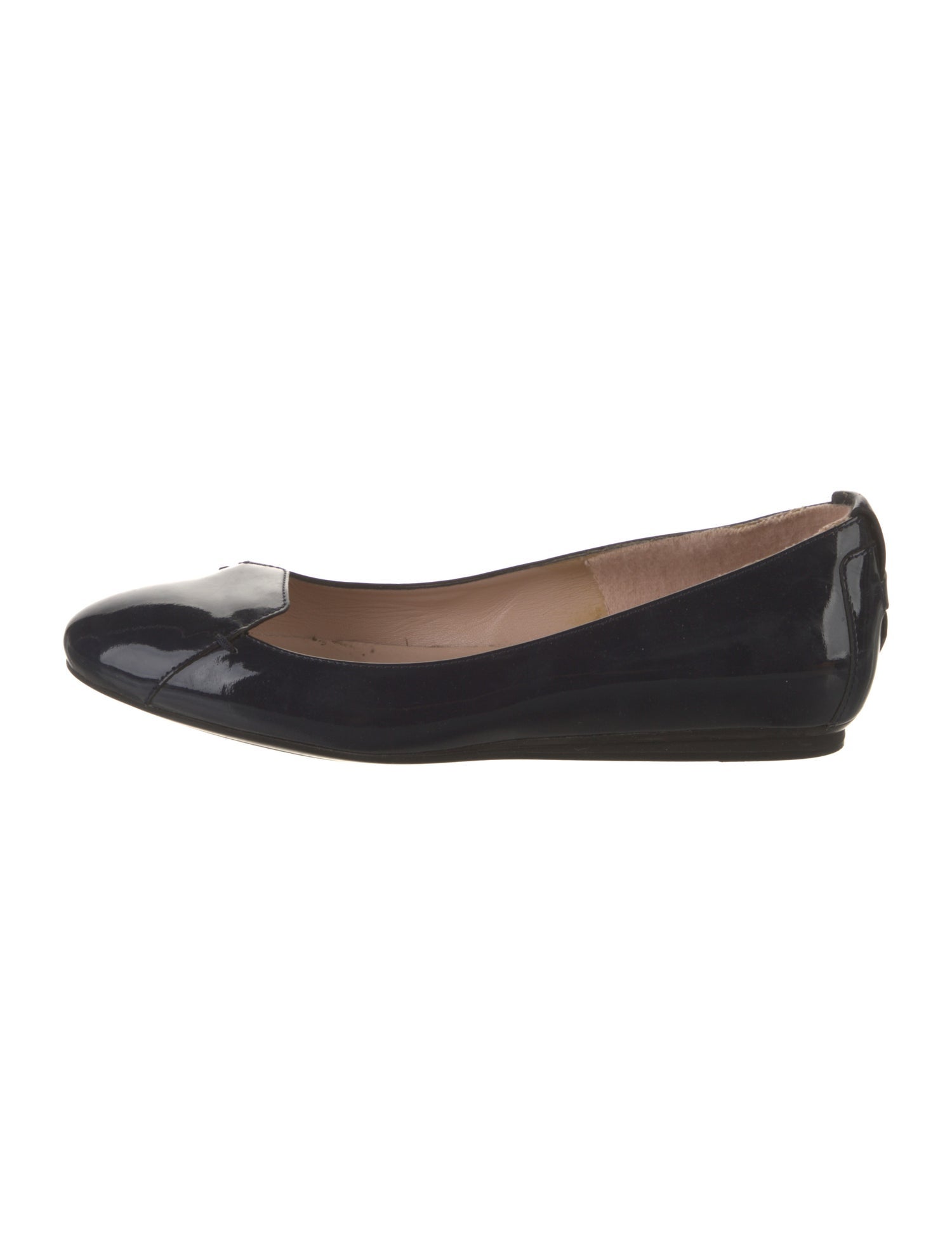 Tod's Patent Leather Fringe Trim Accent Ballet Flats