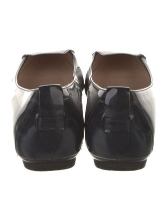 Tod's Patent Leather Fringe Trim Accent Ballet Flats