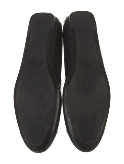 Tod's Patent Leather Fringe Trim Accent Ballet Flats