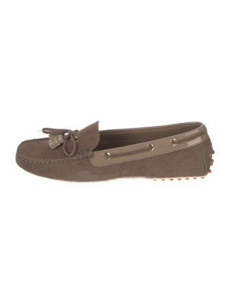 Tod's Suede Bow Accents Moccasins