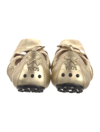 Tod's Leather Bow Accents Ballet Flats