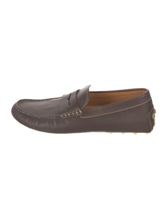 Tod's Leather Whipstitch Trim Loafers