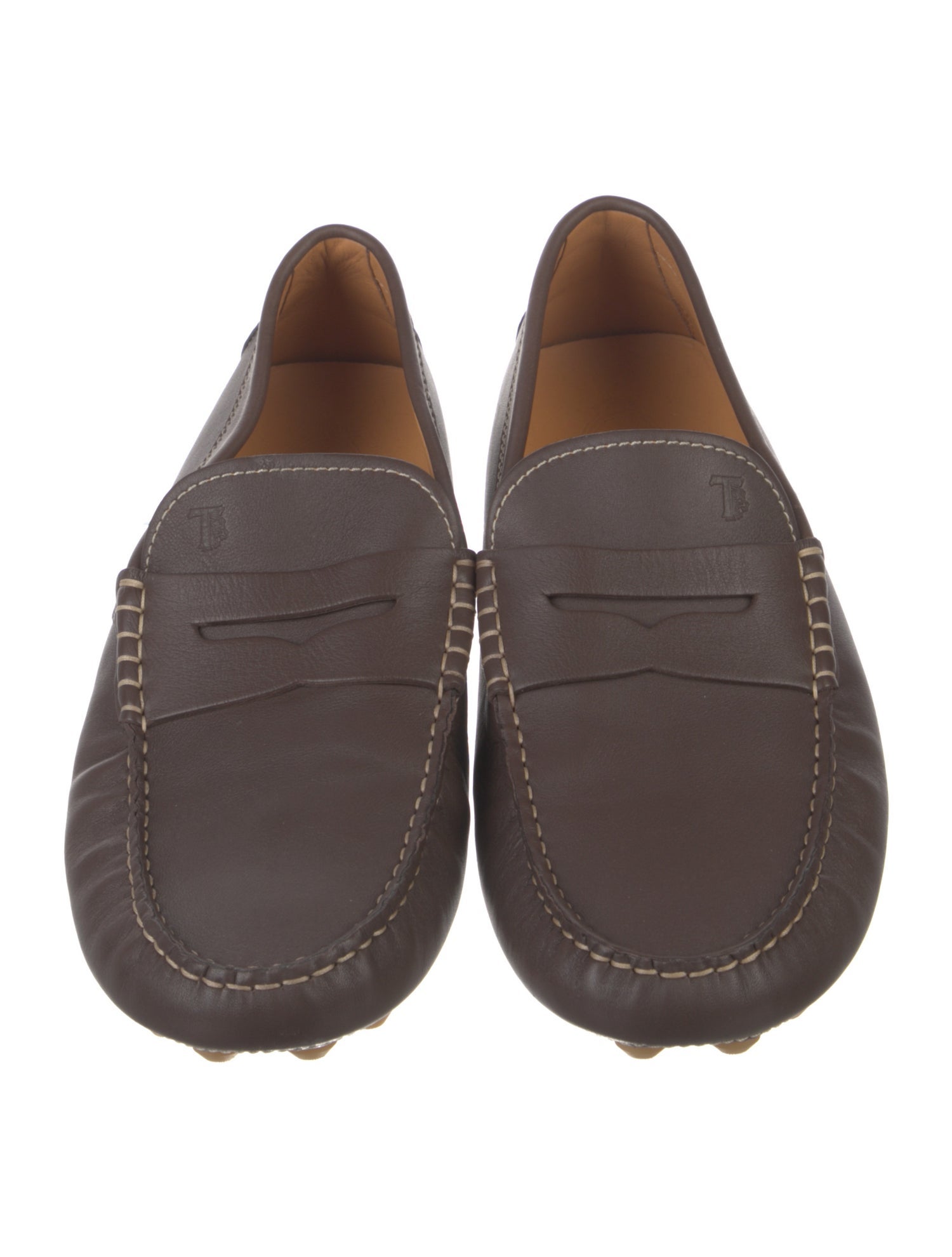 Tod's Leather Whipstitch Trim Loafers