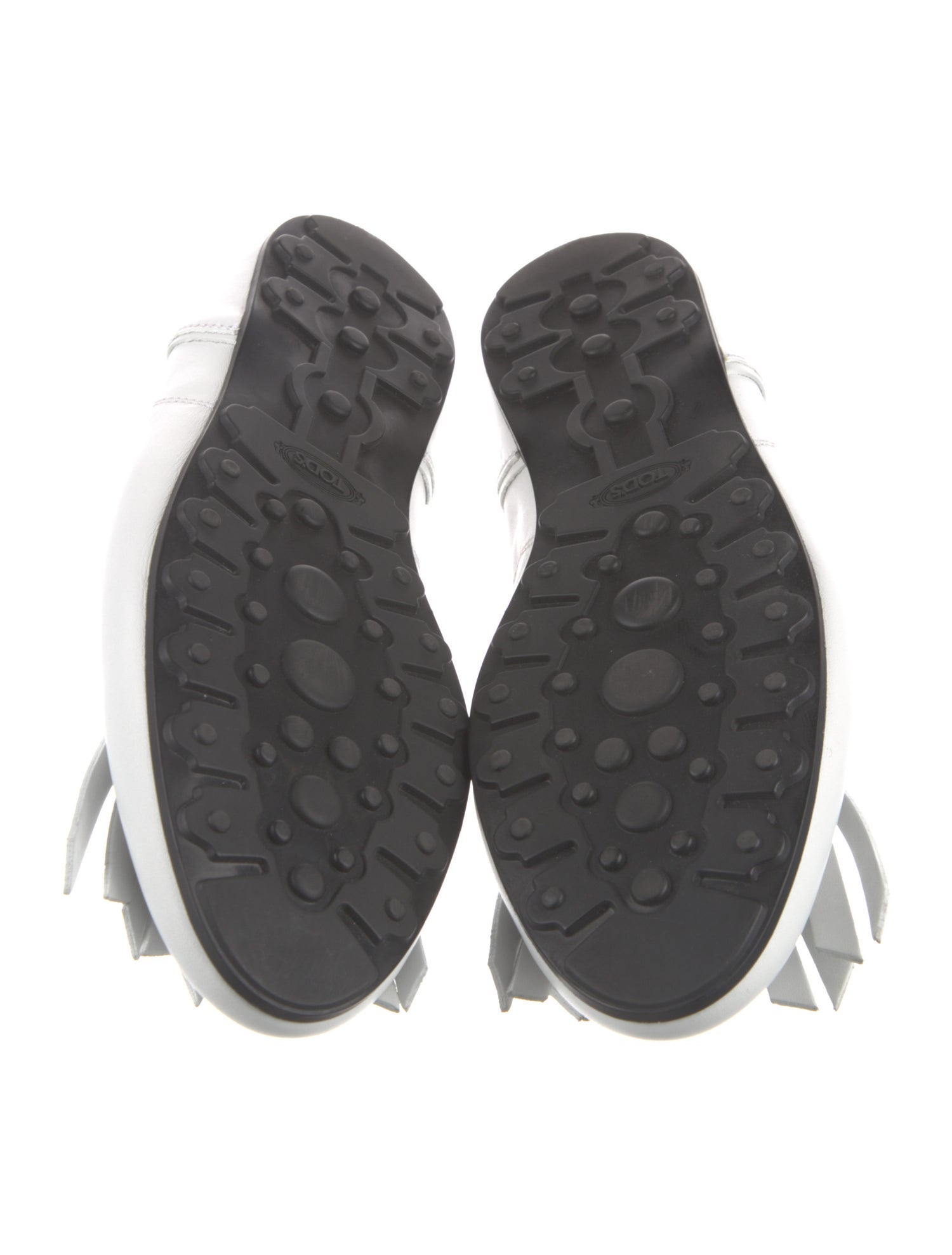 Tod's Leather Fringe Trim Accent Loafers