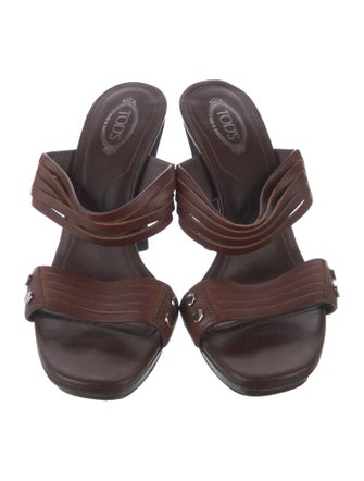 Tod's Leather Studded Accents Slides