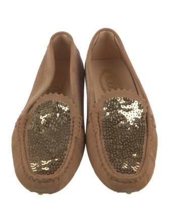 Tod's Suede Fringe Trim Accent Loafers
