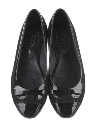 Tod's Suede Bow Accents Ballet Flats