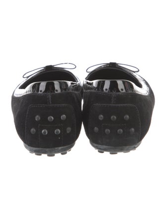 Tod's Suede Bow Accents Ballet Flats