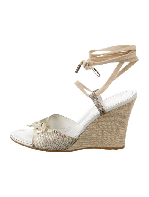 Tod's Leather Bow Accents Espadrilles