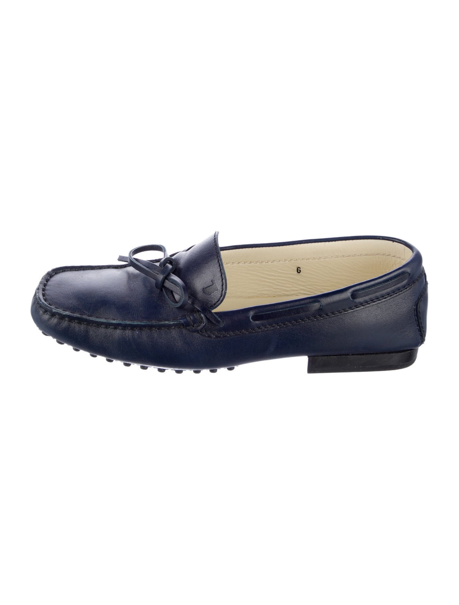 Tod's Leather Bow Accents Loafers