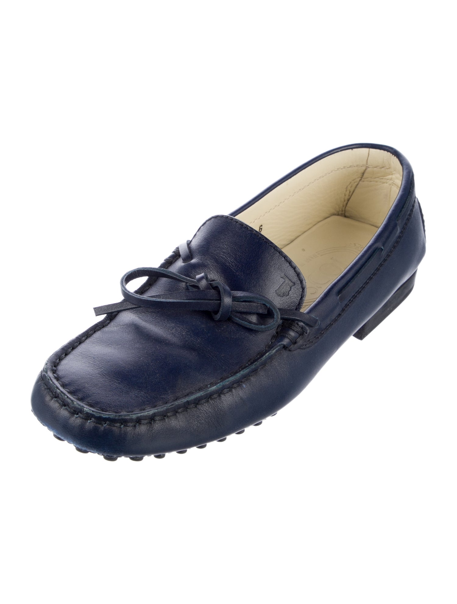 Tod's Leather Bow Accents Loafers