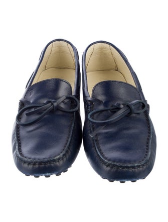 Tod's Leather Bow Accents Loafers