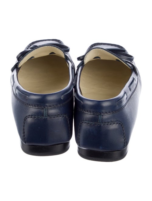 Tod's Leather Bow Accents Loafers
