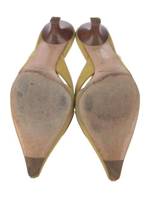 Tod's Suede Floral Print Mules