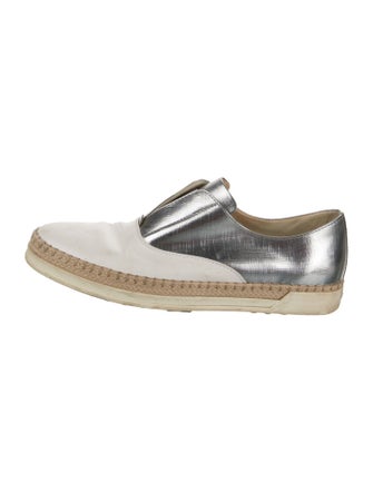 Tod's Leather Colorblock Pattern Espadrilles